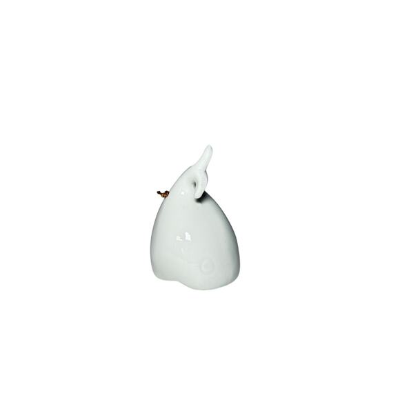 Vintage Ceramic Whale Bell Glossy White 80s Nautical Decor - Picture 10 of 15